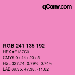 Color code: RGB 241 135 192 | qconv.com
