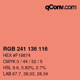 カラーコード: RGB 241 136 116 | qconv.com