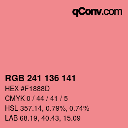 Color code: RGB 241 136 141 | qconv.com