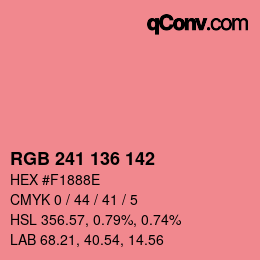 Color code: RGB 241 136 142 | qconv.com