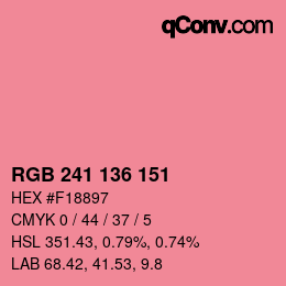 Color code: RGB 241 136 151 | qconv.com