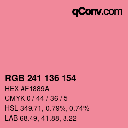 Color code: RGB 241 136 154 | qconv.com