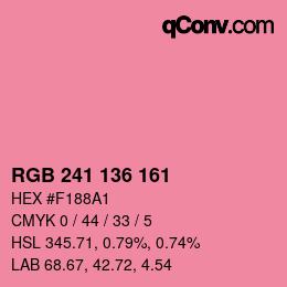 Color code: RGB 241 136 161 | qconv.com