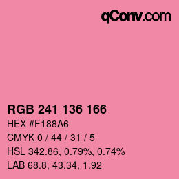 Color code: RGB 241 136 166 | qconv.com