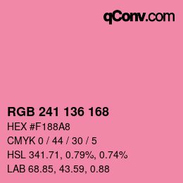 Farbcode: RGB 241 136 168 | qconv.com