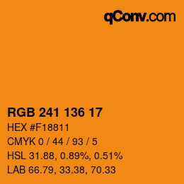 カラーコード: RGB 241 136 17 | qconv.com