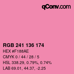 Color code: RGB 241 136 174 | qconv.com