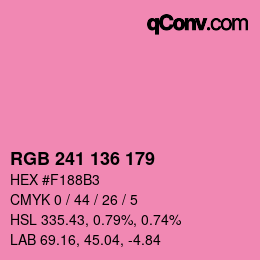 Color code: RGB 241 136 179 | qconv.com