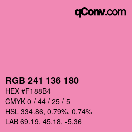 Color code: RGB 241 136 180 | qconv.com