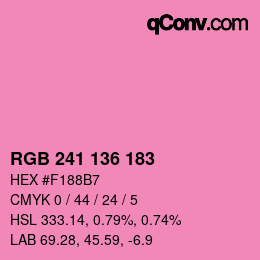 Color code: RGB 241 136 183 | qconv.com