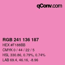 Color code: RGB 241 136 187 | qconv.com