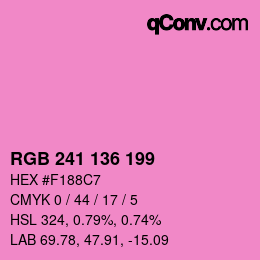 Color code: RGB 241 136 199 | qconv.com