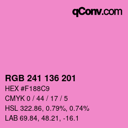 Color code: RGB 241 136 201 | qconv.com