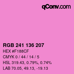 Color code: RGB 241 136 207 | qconv.com