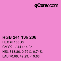 Color code: RGB 241 136 208 | qconv.com