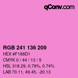 Color code: RGB 241 136 209 | qconv.com
