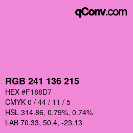 Color code: RGB 241 136 215 | qconv.com