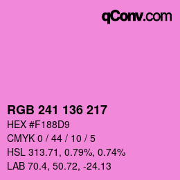 Color code: RGB 241 136 217 | qconv.com