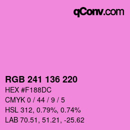 Color code: RGB 241 136 220 | qconv.com