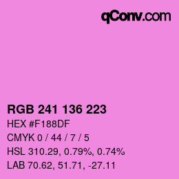 Color code: RGB 241 136 223 | qconv.com