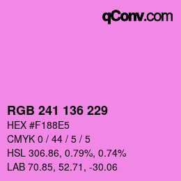 Color code: RGB 241 136 229 | qconv.com