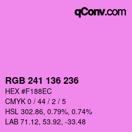 Color code: RGB 241 136 236 | qconv.com