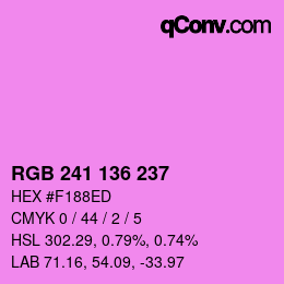 Color code: RGB 241 136 237 | qconv.com