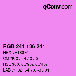 Color code: RGB 241 136 241 | qconv.com