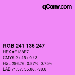 Color code: RGB 241 136 247 | qconv.com