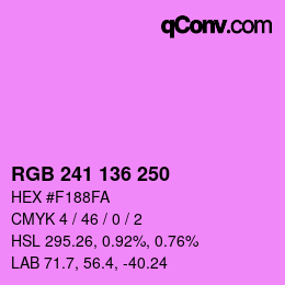 Color code: RGB 241 136 250 | qconv.com