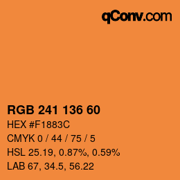 Farbcode: RGB 241 136 60 | qconv.com