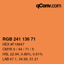 Color code: RGB 241 136 71 | qconv.com