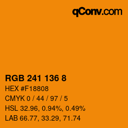 Code couleur: RGB 241 136 8 | qconv.com