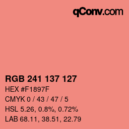 Código de color: RGB 241 137 127 | qconv.com