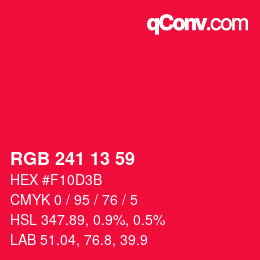 カラーコード: RGB 241 13 59 | qconv.com