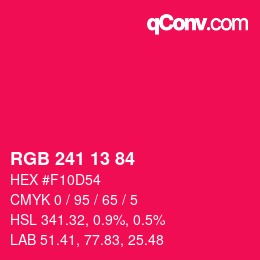 Color code: RGB 241 13 84 | qconv.com