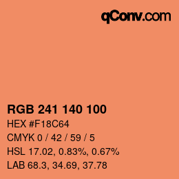 Color code: RGB 241 140 100 | qconv.com