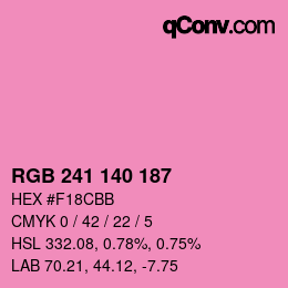 Color code: RGB 241 140 187 | qconv.com