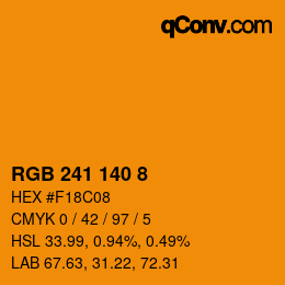 Farbcode: RGB 241 140 8 | qconv.com
