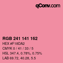 Color code: RGB 241 141 162 | qconv.com