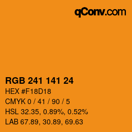 Color code: RGB 241 141 24 | qconv.com