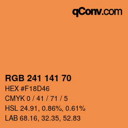 カラーコード: RGB 241 141 70 | qconv.com