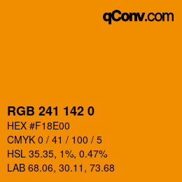 カラーコード: RGB 241 142 0 | qconv.com