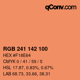 Color code: RGB 241 142 100 | qconv.com