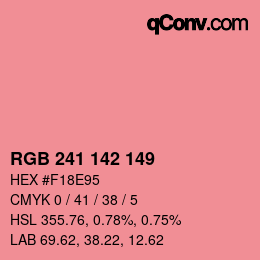 Color code: RGB 241 142 149 | qconv.com