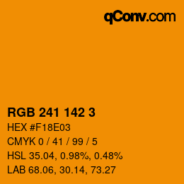 Color code: RGB 241 142 3 | qconv.com