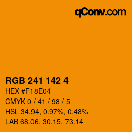 颜色代码: RGB 241 142 4 | qconv.com