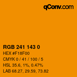 颜色代码: RGB 241 143 0 | qconv.com