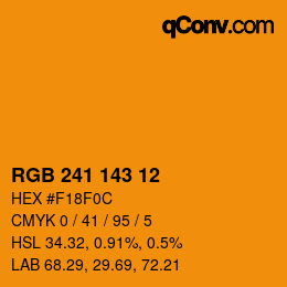 カラーコード: RGB 241 143 12 | qconv.com