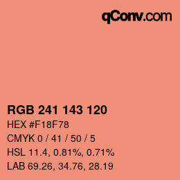 カラーコード: RGB 241 143 120 | qconv.com